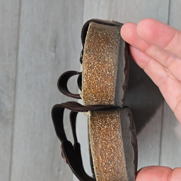 Birkenstock Women Brown Leather Sandals Flats Shoes Sz 39/8 Regular - Picture 8 of 13